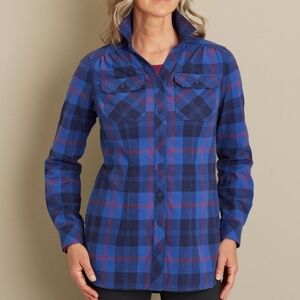 Duluth Trading Crosscut Wicking Flannel Tunic!  Size Small.